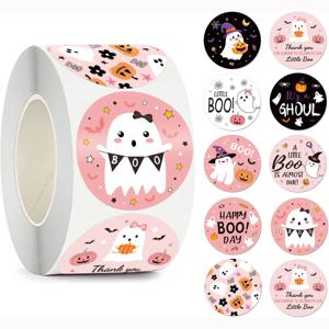 100-500pcs 귀여운 할로윈 유령 스티커, 봉투 선물 카드 캔디 가방 파티 용품에 대 한 2.5cm 흰색 유령 레이블