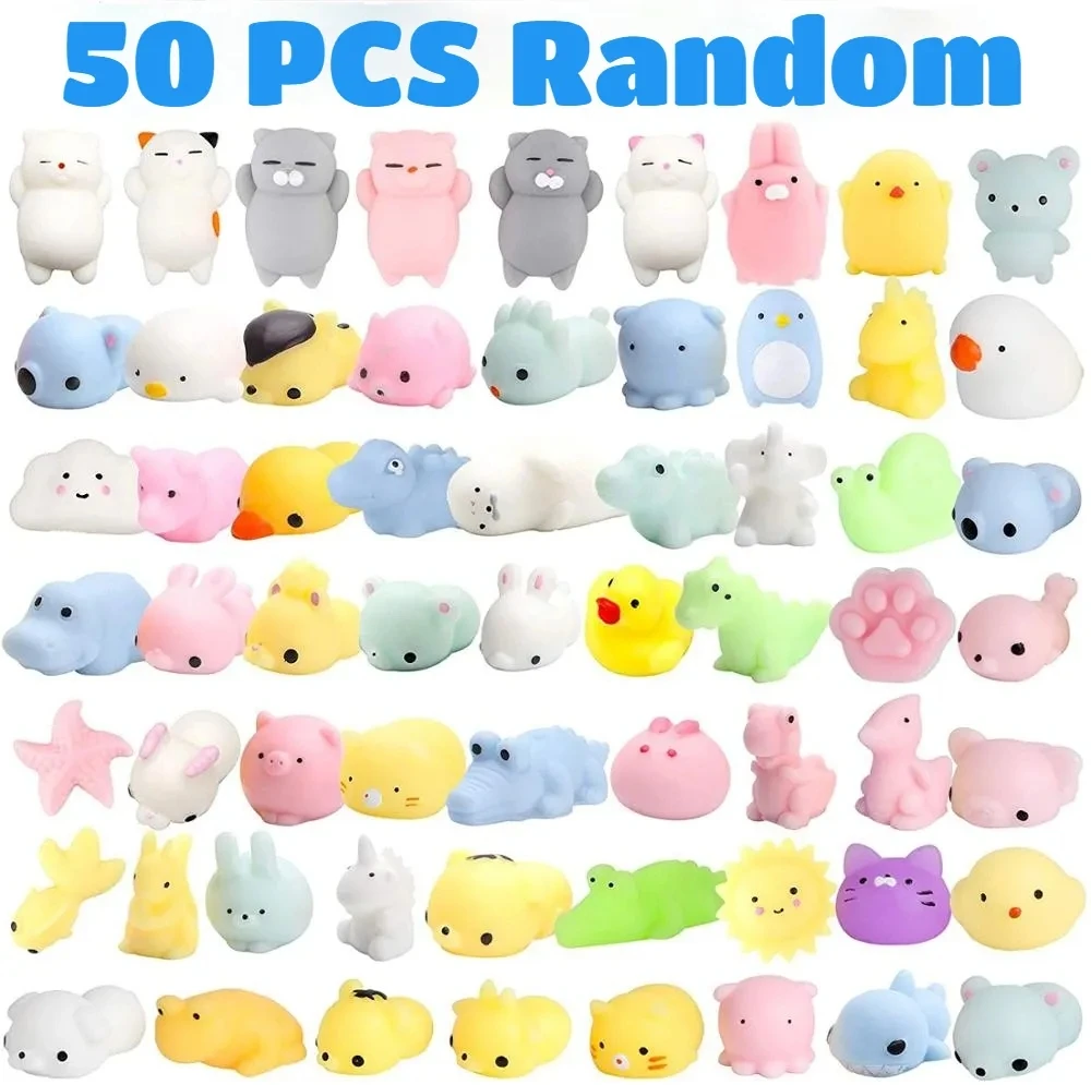 50-5PCS Kawaii Squishies Mochi Anima Squishy 어린이를위한 장난감 Antistress Ball Squeeze Party는 생일을위한 스트레스 릴리프 장난감을 선호합니다