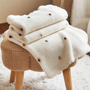 신생아 아기 Swaddle Wrap 유아용 침대 유모차 담요 소파 던지기 담요 코튼 베이비 아이템 어머니 키즈를위한 니트 아기 담요