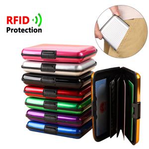 6 카드 슬롯 RFID 차단 신용 카드 홀더 남성 여성 동전 지갑 알루미늄 금속 방수 도난 방지 지갑 명함 케이스, RFID 차단 신용 카드 홀더