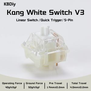 KBDiy Kang White V3 스위치 DIY Aula F87 기계식 키보드 선형 스위치 5핀 맞춤형 체리 게임 액세서리 MX 스위치