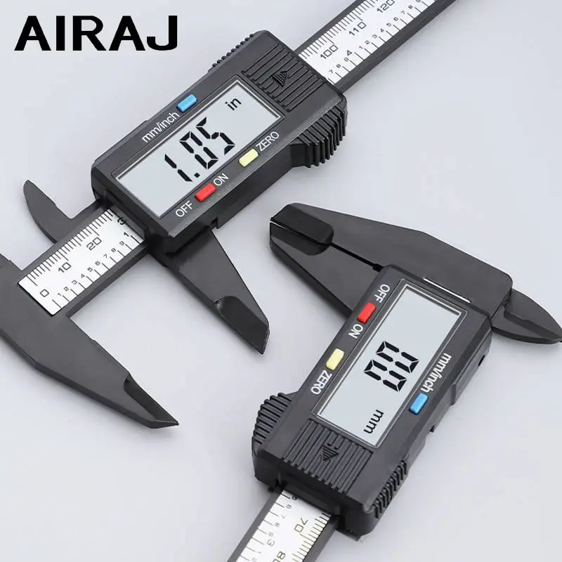 AIRAJ 버니어 켈리퍼 플라스틱 디지털 켈리퍼, 인치 메트릭 분수 변환, 대형 LCD 디스플레이 측정 도구, 150mm