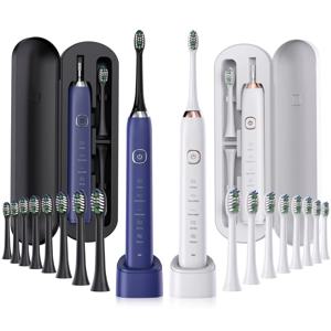 USB 충전식 전동 칫솔 5가지 모드와 8개의 교체용 브러시 헤드를 갖춘 성인용 자동 칫솔