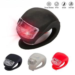 실리콘 LED 자전거 조명 방수 자전거 헤드 프론트 라이트 사이클링 휠 플래시 후면 램프 야간 경고 미등