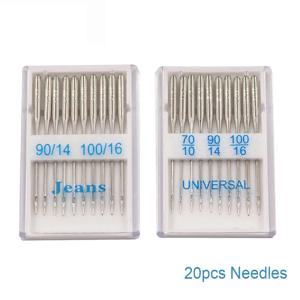 D & D 20pcs 가수 형제 Janome Varmax 크기 용 재봉틀 바늘 65/9 75/11 80/12 90/14 100/16 재봉틀 용품