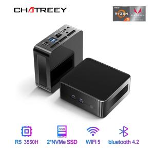 Chatreey AN2C 미니 PC R5 3550H 게이밍 데스크탑 컴퓨터 NVME SSD WIFI5 HD 윈도우 11 프로