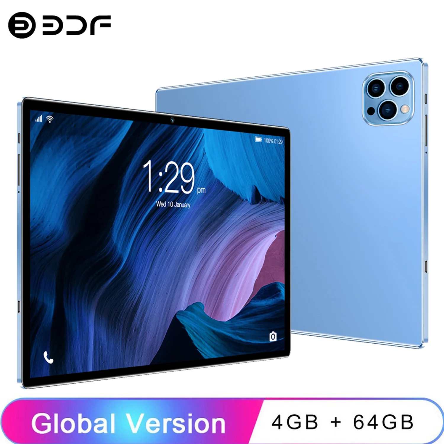 새로운 10.1인치 태블릿 옥타코어 4GB 램 64GB 저장용량 듀얼심 3G 통화 가능 와이파이 블루투스 구글 플레이 탑재 안드로이드 13 태블릿 PC