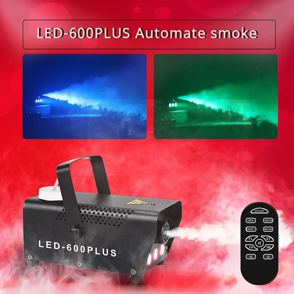 디스코 파티 자동 안개 기계 LED-600PLUS 웨딩 클럽 안개 DJ 원격 연기 장치
