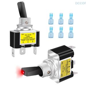 LED 조명 토글 스위치 로커 스위치, 2 포지션 3 핀 SPST 온/오프, 12V 30A