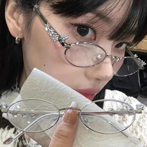 여성을위한 패션 작은 사각형 안경 프레임 금속 푸른 빛 차단 안경 일본 남성 레트로 유행 독서 Y2K 안경