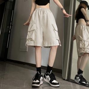 여름 특대 넓은 다리 반바지 Y2K 카고 캐주얼 반바지 여성 하라주쿠 블랙 streetwear 패션 하이 웨스트 헐렁한 짧은 바지 새로운