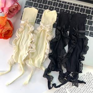 발레 레이스 타이 스트랩 보트 양말 Bowknot 여성 섹시 Fishnet 슬리퍼 일본식 소녀 로리타 현대 라틴 양말