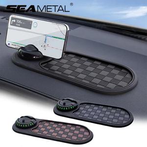 SEAMETAL 2 in 1 대시보드 미끄럼 방지 매트(전화 마운트 포함) 360도 회전 자동차 전화 홀더 자동차용 미끄럼 방지 접착 매트