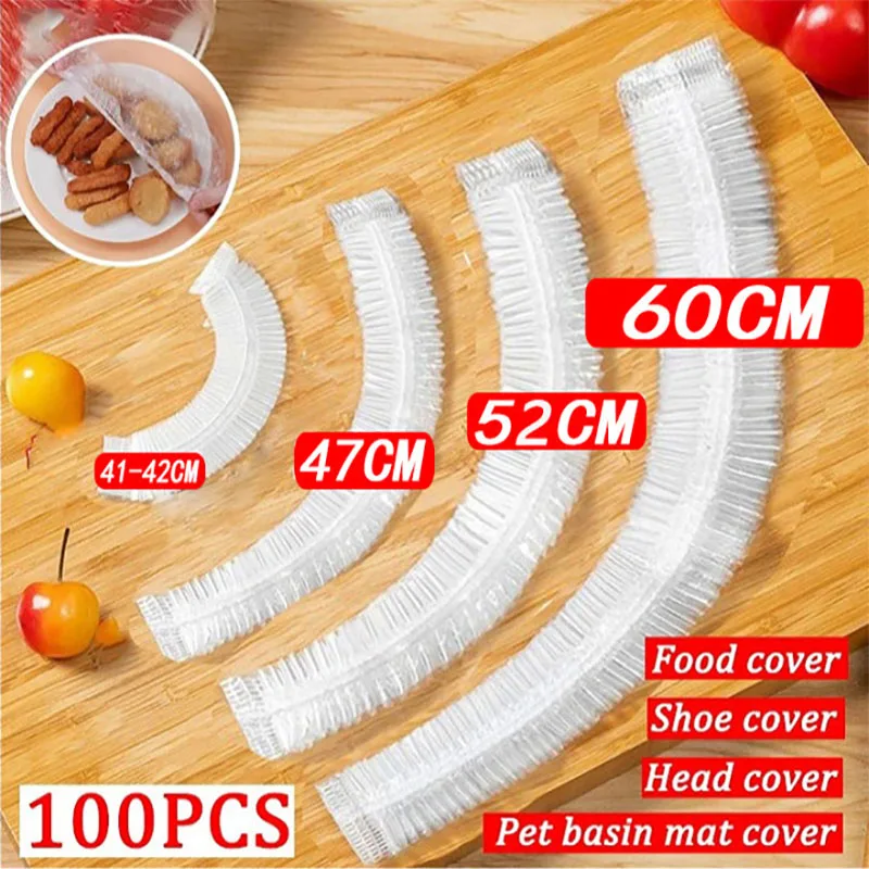 50 Pcs 일회용 식품 커버 플라스틱 랩 식품 학년 비닐 봉투 탄성 비닐 봉투 주방 베이비 푸드 보관 액세서리