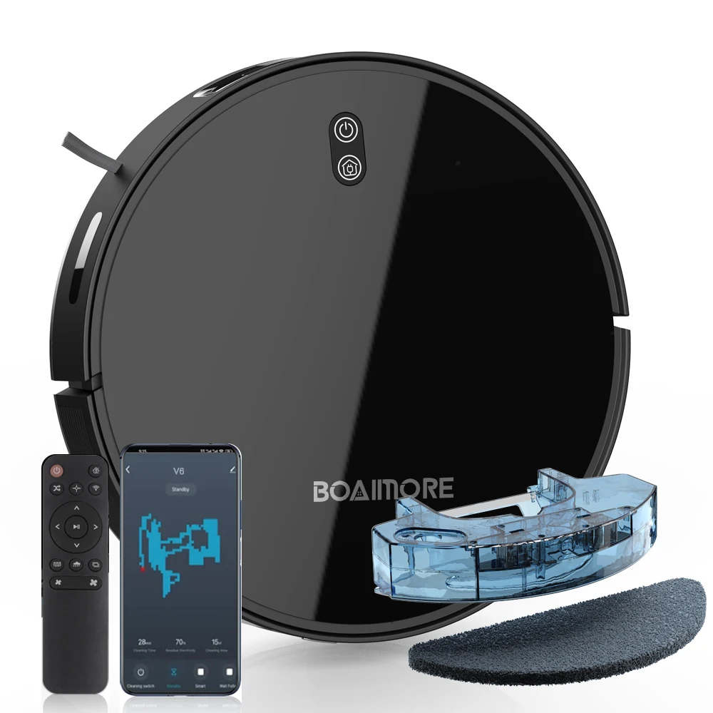 로봇 진공 청소기 콤보 걸레, 3500PA 흡입 로봇, WiFi/음성 제어, 자동 충전, 가정용 진공 청소 로봇용 애완동물 털