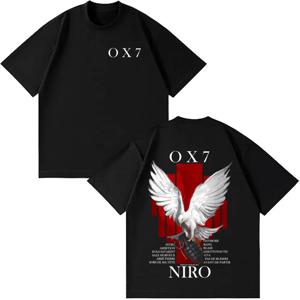 래퍼 니로 OX7 앨범 티셔츠 남녀 공용 힙합 패션 팝 뮤직 티셔츠 남성 캐주얼 코튼 빈티지 티셔츠 스트릿웨어