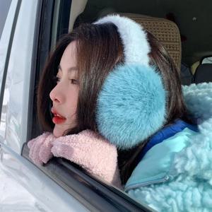 귀여운 파란색 털 귀마개 여성용 자전거 귀덮개 겨울 귀패드 따뜻한 귀마개 JIFANPAUL 브랜드 2025 겨울 컬렉션