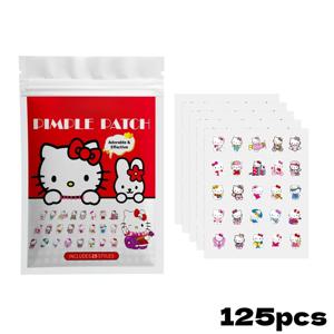 125개 만화 여드름 패치, 귀여운 고양이 모양의 얼굴 커버 여드름 패치, 안전하고 무독성이며 부드럽고 자극적이지 않음,