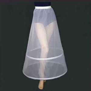 Womens Bridal 2 Hoops a 라인 발목 길이 풀 슬립 페티코트 1 층 탄성 제국 허리 웨딩 드레스 Crinoline Underskirt