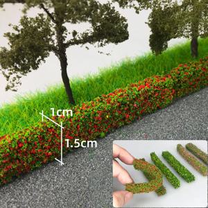 길이 10cm 관목 스트립 잔디 Diy 모래 테이블 디오라마 3 개/몫의 야외 울타리 재료를 만들기위한 미니어처 모델 키트