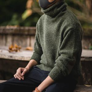 Maden Workwear 미국 복고풍 두꺼운 따뜻한 하이 넥 스웨터 가을, 겨울 게으른 니트 언더 레이 남성상의
