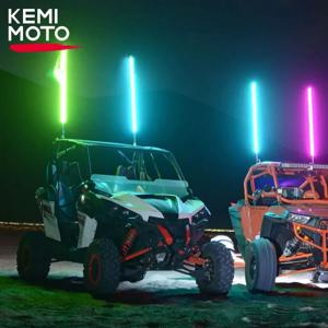KEMiMOTO UTV 나선형 LED 채찍 조명, 사이드 바이 사이드 앱 리모컨, 캔암 매버릭 X3 용 폴라리스 RZR과 호환, 3 피트