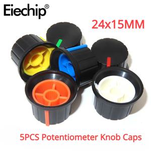 5pcs 2 색 손잡이 캡 24x15mm 전위차계 손잡이 캡 플라스틱 손잡이 캡 매화 축 손잡이 모자 밀짚 손잡이 모자