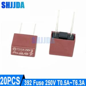 (20개) 392 퓨즈 250V T0.5A T1A T1.25A T1.6A T2A T2.5A T3.15A T4A T5A T6.3A T8A T10A T15A 정사각형 392 퓨즈 LCD TV 전원 퓨즈