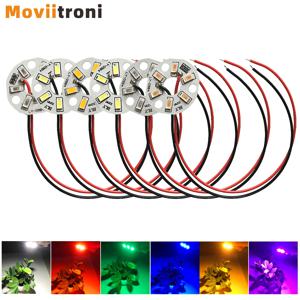 LED 칩 비드 조명 전구 표면 장착 장치, 20cm 케이블 포함, 흰색 녹색 파란색 노란색 보라색 빨간색, 5 개, 3W