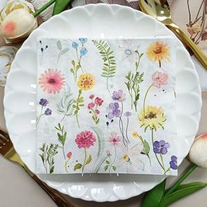 10/20pcs 33*33cm 2-Ply 다채로운 목재 펄프 냅킨 꽃 스타일 파티 장식 종이 Placemats 나비 뼈 바트 종이