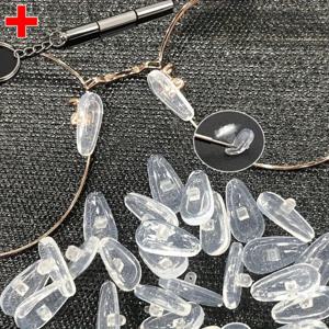 스크루 드라이버가있는 안경 코 패드 소프트 타원형 실리콘 공기 챔버 안경 미끄럼 방지 코 패드 나사 교체 수리 도구