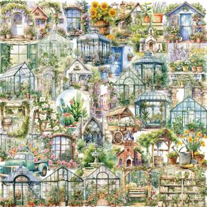 50PCS 꽃 필드 코티지 만화 스티커 DIY Scrapbooking 기타 스노우 보드 오토바이 수하물 장난감 애완 동물 스티커