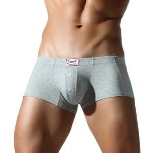 TAUWELL Mens Boxers 섹시한 로우 허리 속옷 새로운 도착 U 볼록한 주머니 단추 속옷 Boxershorts 남성 팬티 복서