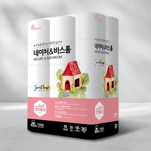 굿매너 네이처앤바스룸 30m*30롤 천연펄프100% 3겹 화장지