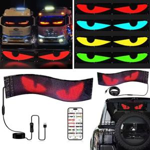 truck eyes LED 매트릭스 픽셀 패널, USB 5V, 유연한 주소 지정 가능 RGB 패턴, 그래피티 스크롤 텍스트 애니메이션 디스플레이, 자동차 상점, 블루투스 앱