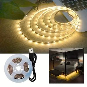 5V USB LED 스트립 라이트 유연한 절단 가능 라이트 접착제 포함 화이트/웜 화이트 TV 백라이트 캐비닛 침실 홈 장식용