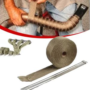 5M 롤 유리 섬유 열 실드 오토바이 배기 열 테이프 헤더 파이프 열 랩 테이프 스테인레스 넥타이와 열 보호