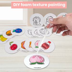 10pcs 거품 질감 그림 어린이를위한 새로운 수제 DIY 핀치 장난감 그림 마크 펜 수채화 3D 그림 목재 펄프 종이