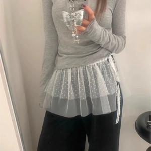 우아한 폴카 도트 레이스 자수 화이트 레이스 하프 스커트 여성 디자인 레이어드 짧은 스커트 한국 하이 웨스트 a 라인 스커트 앞치마