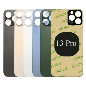 모델 A2483,A2636,A2639,A2640,A2638 용 뒷면 접착제가있는 iPhone 13Pro 6.1 인치 후면 유리 용 큰 구멍 뒷면 유리 교체 부품