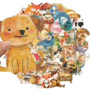 50PCS 동화 수채화 낙서 스티커 수제 계정 DIY 수하물 노트북 오토바이 애완 동물 방수 스티커