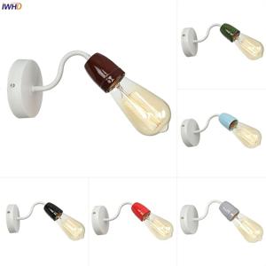 IWHD 다채로운 세라믹 LED 벽 램프 로프트 거실 침실 머리맡 램프 욕실 거울 북유럽 미니멀리즘 벽 Sconce 램프
