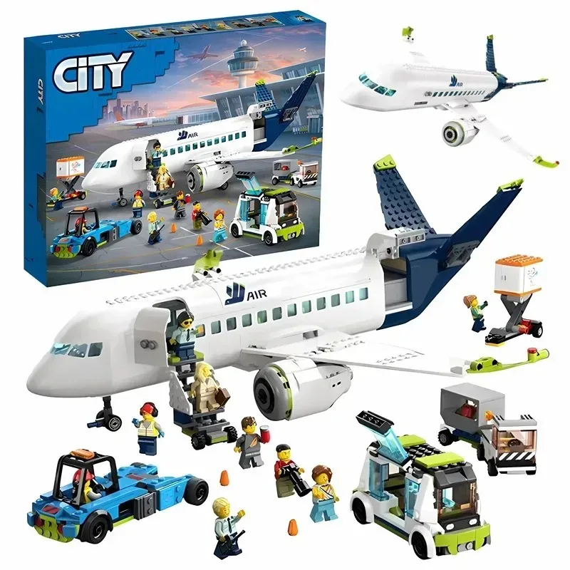 2025 913PCS 여객기 빌딩 블록 벽돌 도시 시리즈 호환 60367 여객 비행기 대형 조립 MOC 장난감 선물