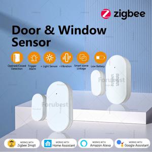 휘도/진동 감지 기능이 있는 스마트 ZigBee 도어 윈도우 센서 Alexa Z2mqtt용 스마트 홈 도어 감지기 열림/닫힘 알람