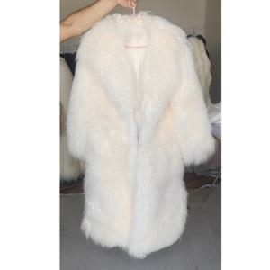 2025 신상 여성용 몽골산 양털 퍼 코트 엑스트라 롱 125-130cm 두꺼운 따뜻한 푹신한 롱 헤어 패션 겨울 퍼 코트