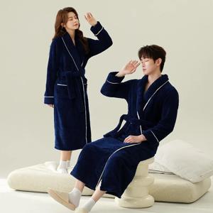 가을 겨울 잠옷 양면 벨벳 러브 호텔 목욕 가운 플러스 긴 산호 벨벳 가운 잠옷 남성 여성 모두 편안함