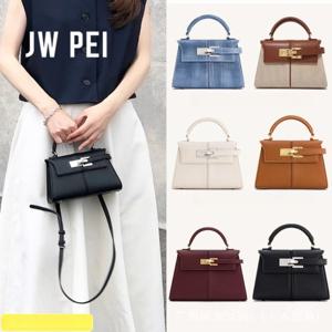 JW PEI 사다리꼴 가방 정품 가죽 여성용 가방 하이 엔드 다목적 크로스 바디 백 세련된 틈새 핸드백