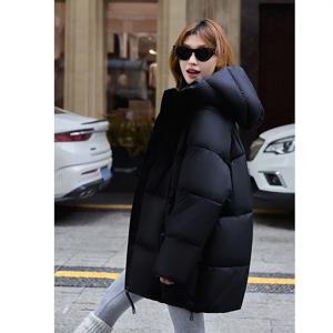2025 겨울 신상 여성 다운 코트 파카 패션 롱 후드 아우터 여성 코튼 패딩 재킷 루즈핏 여성 오버코트