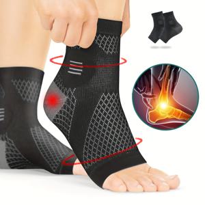 1쌍 발목 압박 양말 아치 및 발목 지지대가 있는 압박 발 슬리브 오픈토 디자인 신경병증 양말