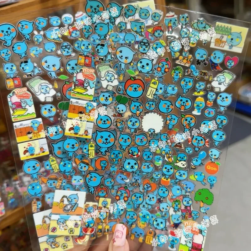 1Pcs 만화 블루 워터 드롭 멋진 투명 스티커 Gooka 액세서리 소녀 워터 컵 전화 케이스 절단 장식 스티커 장난감